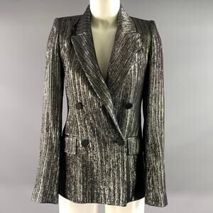 ISABEL MARANT Size 2 Black Silver Viscose Polyester Jacket